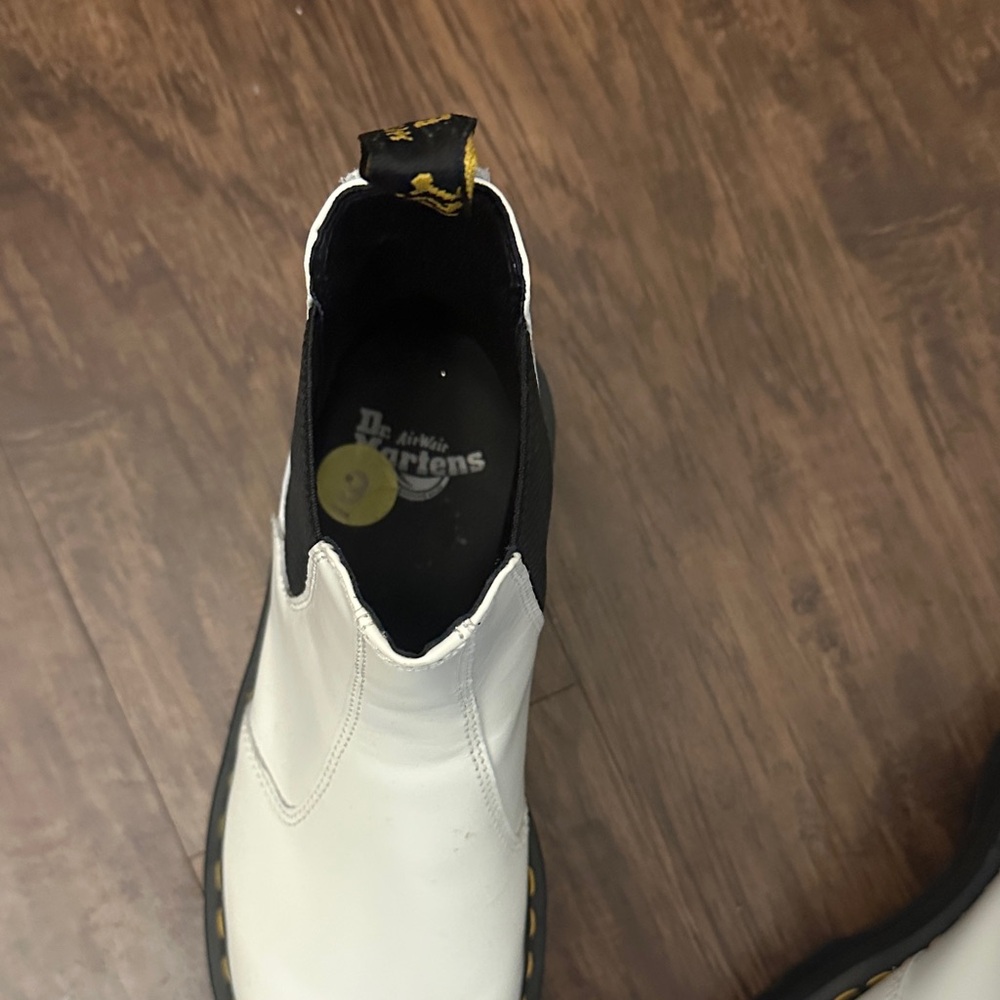 Dr. Martens White Ankle Boots with Black Accents - Picture 3 of 4